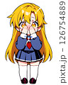 恥ずかしくて顔を手で隠す金髪セーラー服女子高生 恥ずかしくて顔を手で隠す金髪セーラー服女子高生 126754889