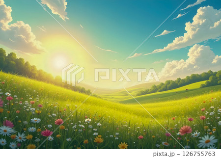 meadow with flowers 126755763