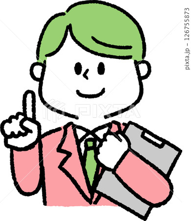 ファイルを持って指差しをしているスーツの男性 ファイルを持って指差しをしているスーツの男性 126755873