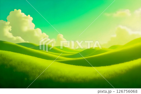 green field and blue sky 126756068