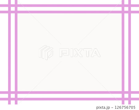 交差ラインと背景の装飾フレーム（ピンク・白）・メッセージ枠素材（シンプルデザイン） 126756705