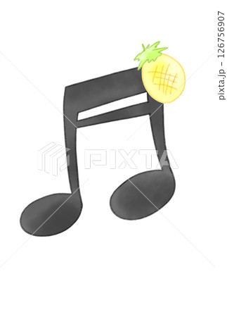 パイナップルの付いた音符 パイナップルの付いた音符 126756907