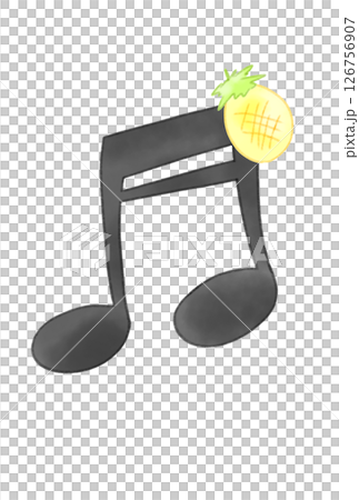 パイナップルの付いた音符 パイナップルの付いた音符 126756907