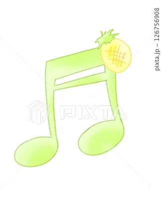 パイナップルの付いた音符 パイナップルの付いた音符 126756908