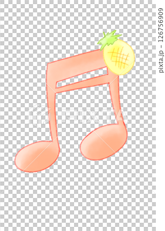 Musical note with pineapple 126756909