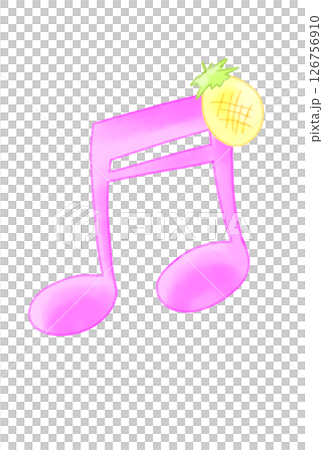 Musical note with pineapple 126756910