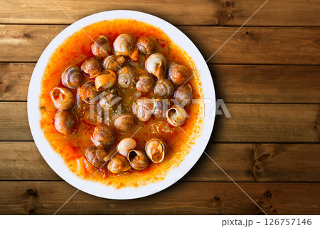 dish of snails prepared at spanish style 126757146