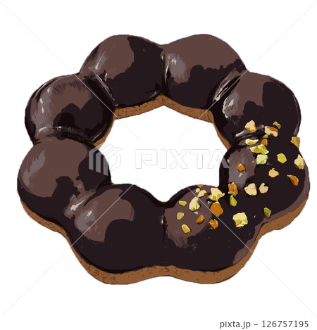 チョコがけドーナツ 126757195