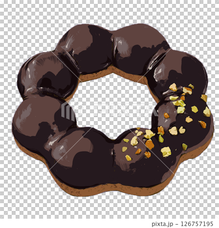 チョコがけドーナツ 126757195