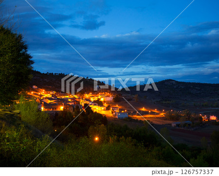 Cuenca Village San Martin de Boniches at night 126757337