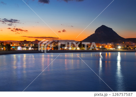Alicante Javea sunset beach night view 126757587