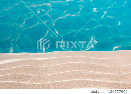 tropical beach white dunes sand in turquoise sea 126757602