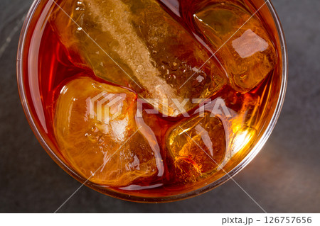 Whiskey whisky on the rocks on glass Whiskey whisky on the rocks on glass 126757656