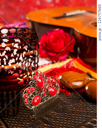 Cassic spanish guitar with flamenco elements 126757669