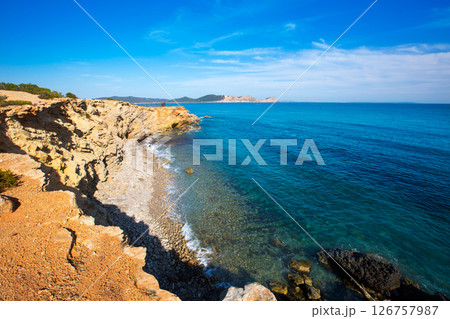 Ibiza Sa Caleta beach in south San Jose at Balearic Ibiza Sa Caleta beach in south San Jose at Balearic 126757987