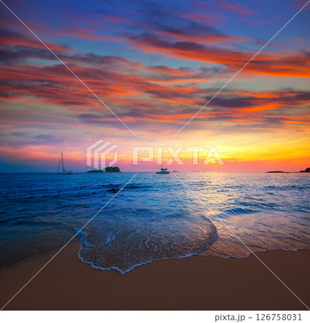 Ibiza sunset from Cala Conta Comte in San Jose 126758031