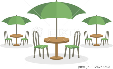 カラフルなパラソルのカフェ カラフルなパラソルのカフェ 126758608