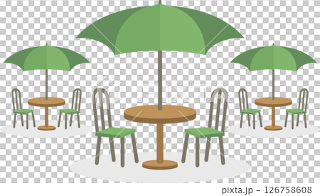 カラフルなパラソルのカフェ カラフルなパラソルのカフェ 126758608