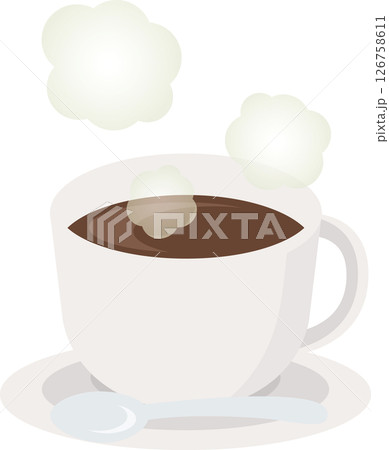 カップに入ったコーヒーとカップのセット カップに入ったコーヒーとカップのセット 126758611
