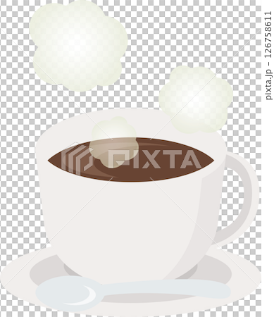 カップに入ったコーヒーとカップのセット カップに入ったコーヒーとカップのセット 126758611