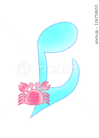 カニの付いた音符 カニの付いた音符 126758655