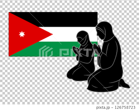 約旦國旗和祈禱 126758723