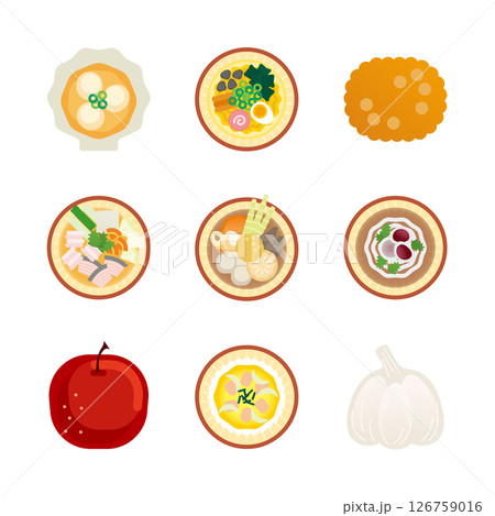 青森グルメのイラストセット2 126759016