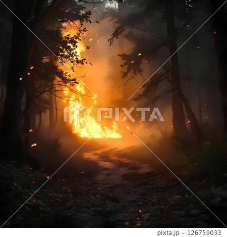 fire in the forest 126759033