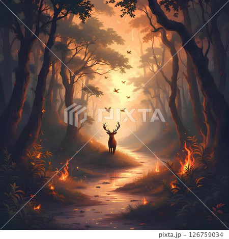 the start of a forest fire 126759034