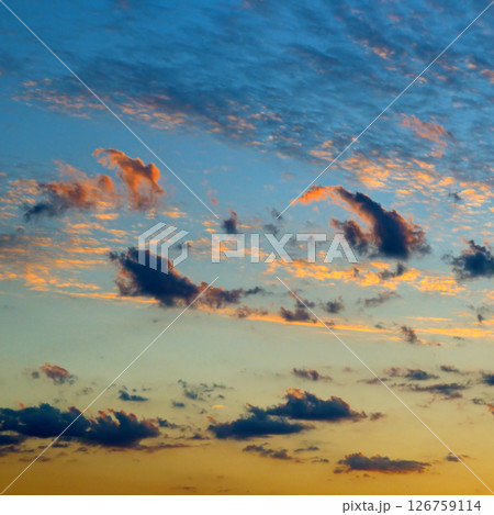 Sunset (Sunrise) sky with light clouds. Sunset (Sunrise) sky with light clouds. 126759114