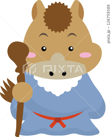 馬キャラ福禄寿｜長寿と知恵の干支キャラクター（2026年・午年） 126759389