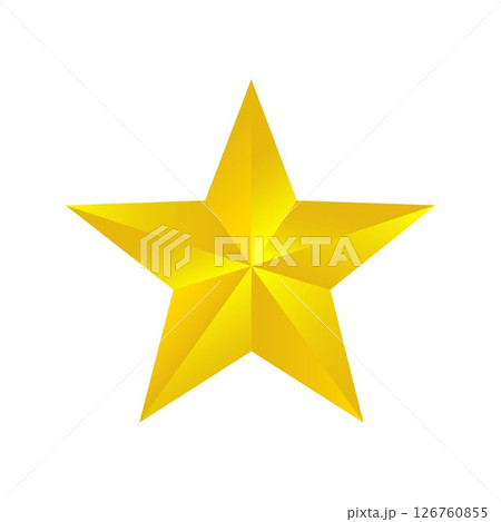 3d golden Star on white background	 126760855
