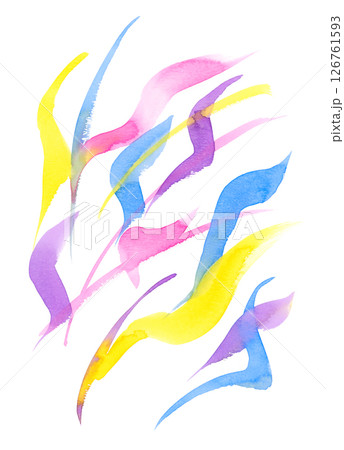 カラフルな水彩のグラフィック素材 カラフルな水彩のグラフィック素材 126761593