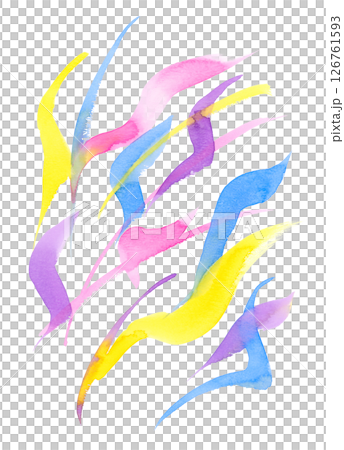 豐富多彩的水彩圖形素材 豐富多彩的水彩圖形素材 126761593