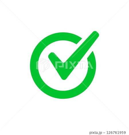 Green check mark in circle Green check mark in circle 126761959