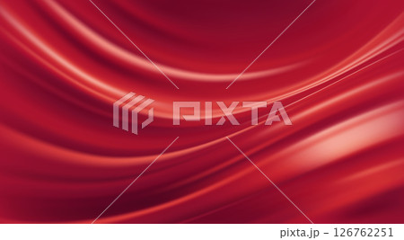 Flowing Abstract Red Background With Smooth Gradient Waves, Perfect for Modern Design and Dynamic Thematic Elements in Graphic Illustrations 126762251