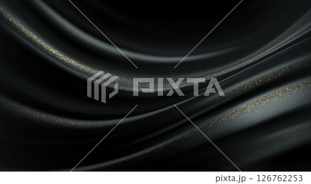 Stylized Black and Gold Draped Fabric With Gentle Curves and Glittering Highlights, Vector Illustration, Perfect for Sophisticated Backgrounds and Elegant Design Themes Stylized Black and Gold Draped Fabric With Gentle Curves and Glittering Highlights, Vector Illustration, Perfect for Sophisticated Backgrounds and Elegant Design Themes 126762253
