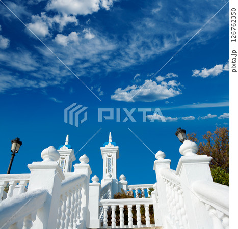 Benidorm balcon del Mediterraneo Mediterranean sea white balustrade 126762350
