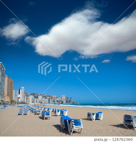 Benidorm Alicante beach buildings and Mediterranean 126762360