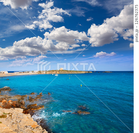 tabarca island alicante mediterranean blue sea tabarca island alicante mediterranean blue sea 126762375