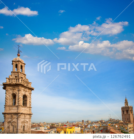 Santa Catalina church towerand Miguelete in Valencia Santa Catalina church towerand Miguelete in Valencia 126762491