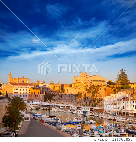 Ciutadella Menorca Port town hall and cathedral 126762856