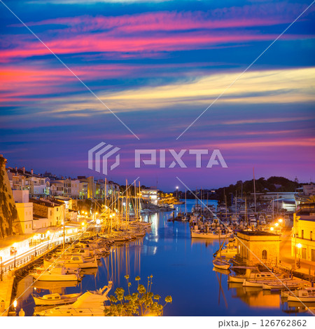 Ciutadella Menorca marina Port sunset town hall and cathedral Ciutadella Menorca marina Port sunset town hall and cathedral 126762862
