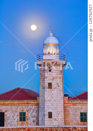 Ciutadella Menorca Punta Nati lighthouse moon shine 126762927