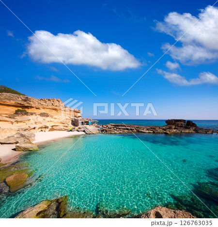 Formentera Es Calo des Mort beach turquoise Mediterranean 126763035