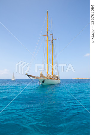 Illetes Illetas Formentera yacht sailboat anchored Illetes Illetas Formentera yacht sailboat anchored 126763064