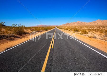 Mohave desert by Route 66 in California USA Mohave desert by Route 66 in California USA 126763218