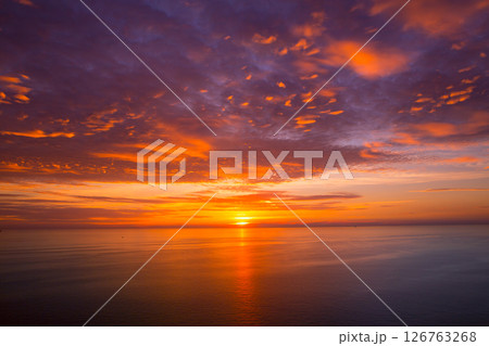 sunset sunrise over Mediterranean sea sunset sunrise over Mediterranean sea 126763268