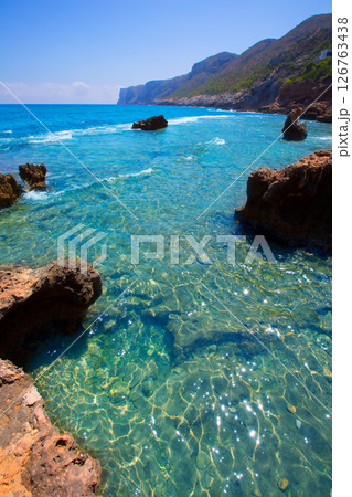 Denia Alicante Las rotas rocky beach in Spain 126763438