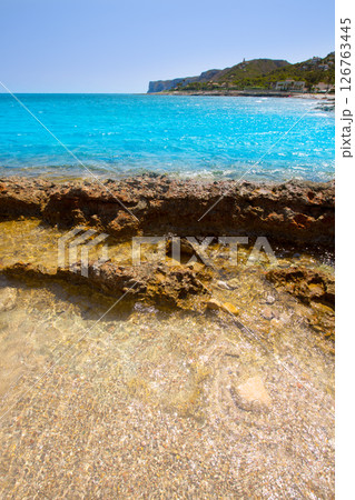 Denia Alicante Las rotas rocky beach in Spain 126763445